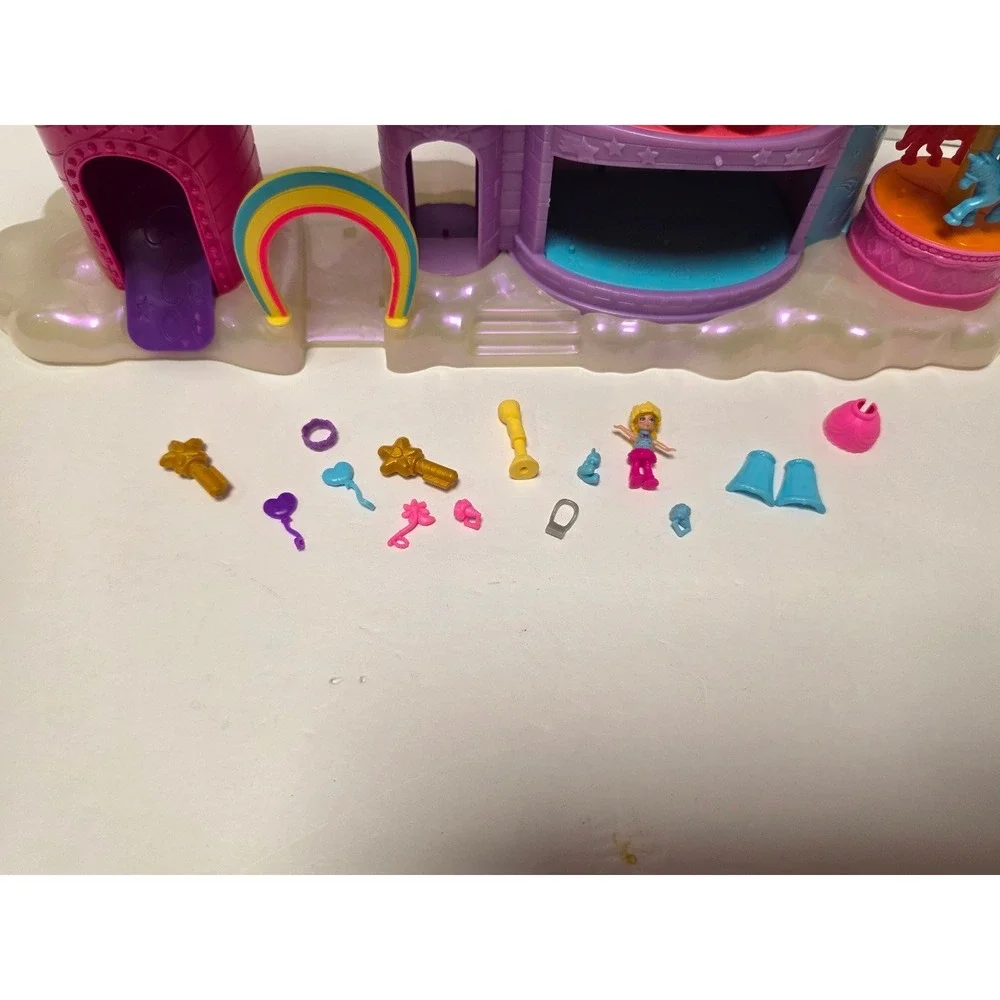 Mattel Polly Pocket Rainbow Funland Theme Park playset pink castle‎
